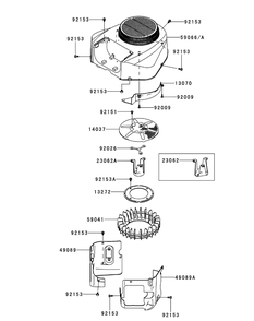 Kawasaki Fr730v-As05 Cooling Equipment Diagram and Parts List for Z-FORCESZ60 (17AIDGHD-17AIDGHD010)(2014) Cub Cadet Lawn Tractor